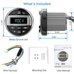 Waterproof Marine Bluetooth Stereo System for Boats, RVs & Outdoor Use