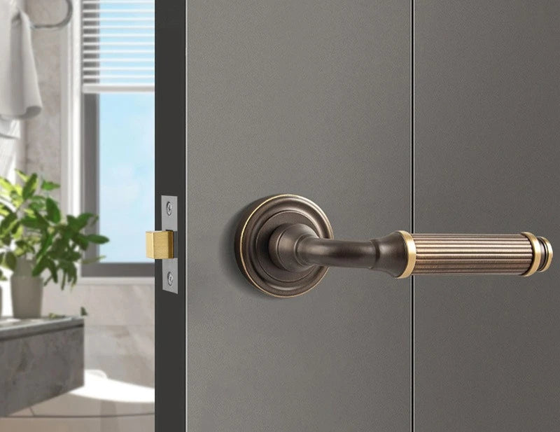 Invisible Brass Door Lock, Indoor Privacy Bathroom Handle