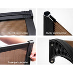 1x3m DIY Window & Door Awning Cover – UV Resistant, Waterproof, Brown