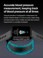 1.91" Health Tracker Watch with ECG, BP, Uric Acid