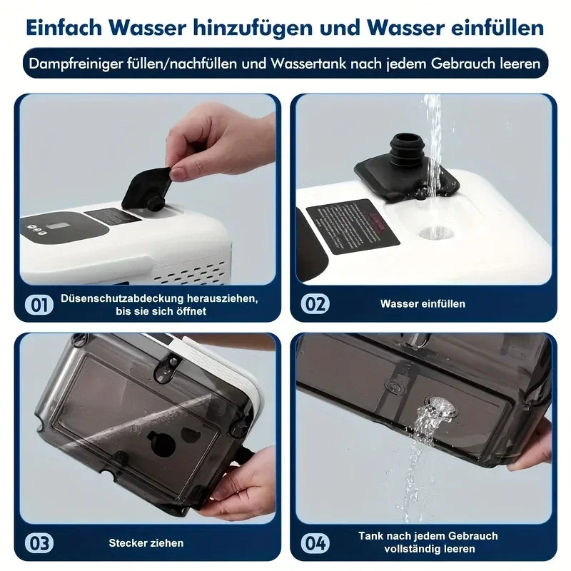 2500W Handheld Steam Cleaner – High Pressure, High Temp, for Home, Kitchen & Car Use