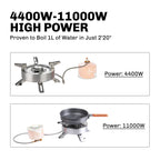 4400W Outdoor Split Gas Burner with Double Preheat System and Carry Case