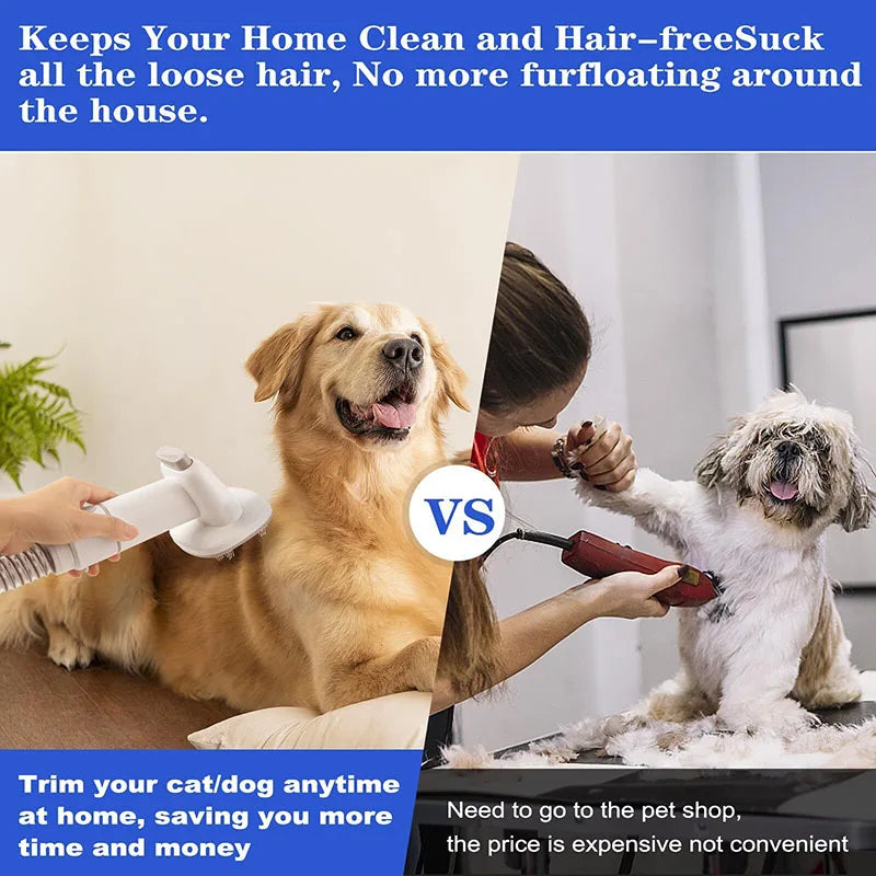 7-in-1 White Pet Grooming Kit with Low Noise Vacuum