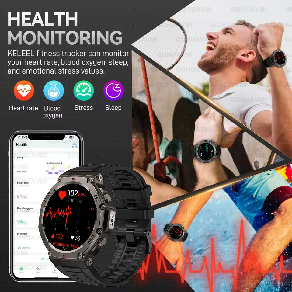 Outdoor Smartwatch with Heart Rate Monitor, AMOLED Screen and Long Battery Life