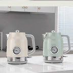 1.7L Electric Kettle with Retro Thermometer Fast Boiling, Stainless Steel, 1800W