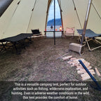 8-Person Green Teepee Tent with Stove Jack & Ventilation Window – 4-Season Outdoor Shelter