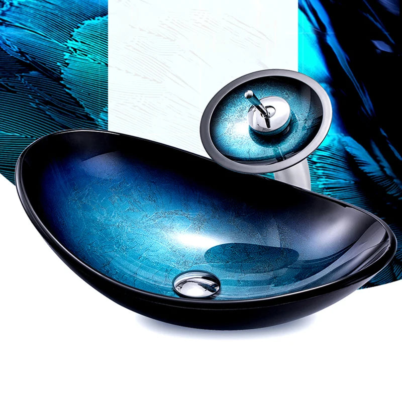 Creative Ingot-Style Glass Washbasin for Modern Bathrooms