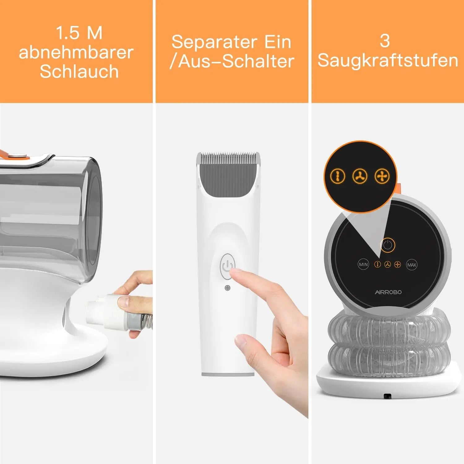 5-in-1 Pet Grooming Vacuum Kit with 12000Pa Suction