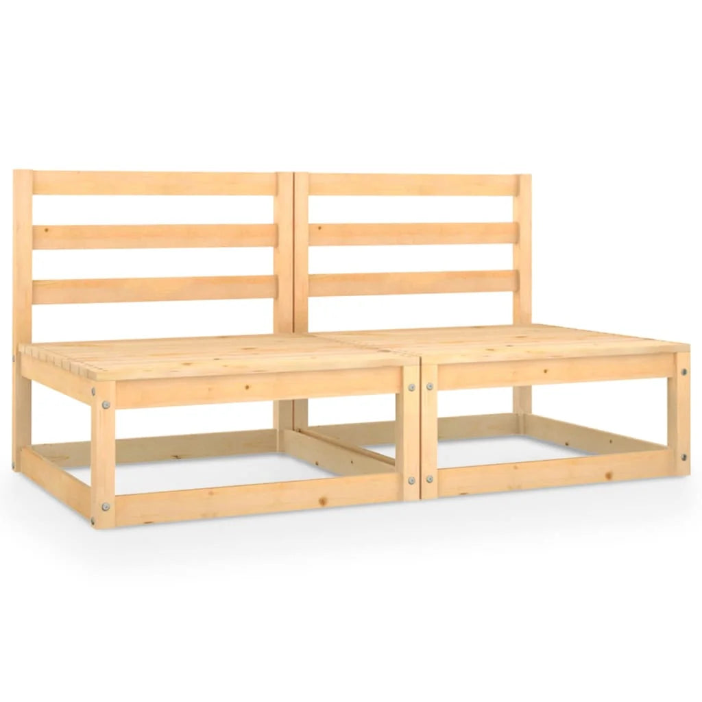 2-Seater Outdoor Sofa Lounge – Solid Pinewood, Modular, 70cm Wide
