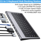 11-in-1 USB-C Docking Station with Keyboard & HDMI