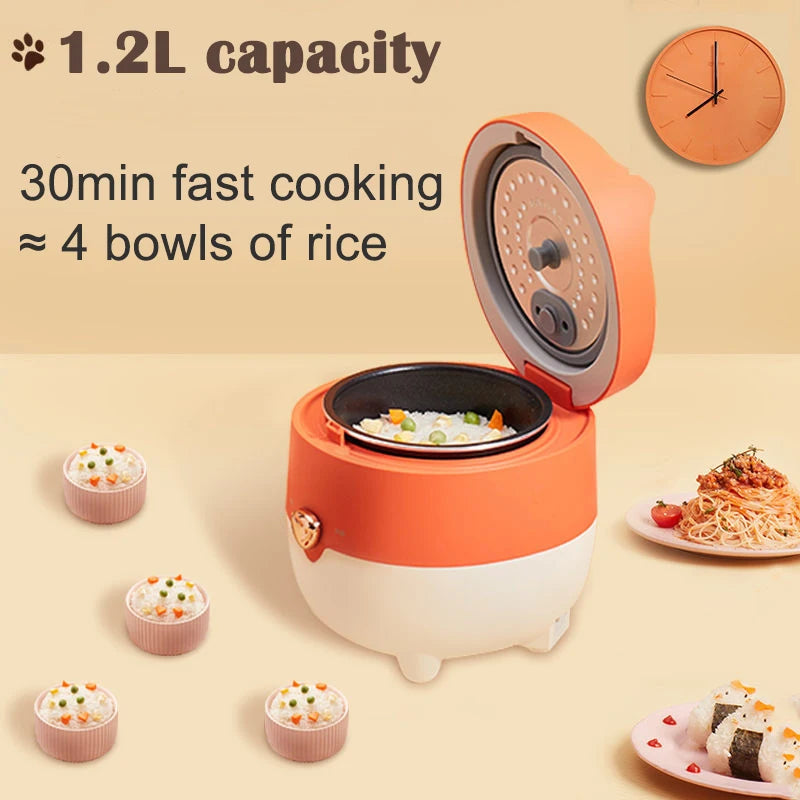 1.2L Portable Rice Cooker – Non-Stick Inner Pot, Travel-Friendly Design