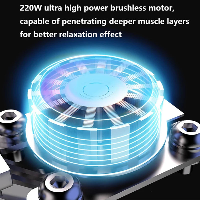 Professional Muscle Massager 220W Brushless Motor for Home or Gym Use Red