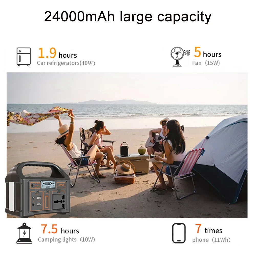 100W Portable Emergency Power Station with LED Light