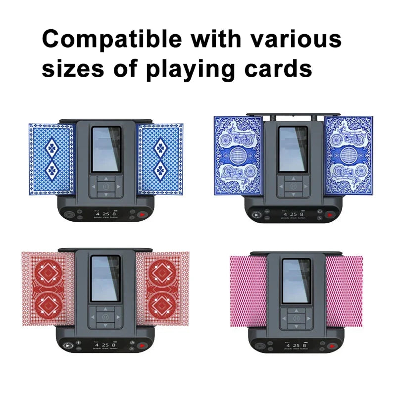 2-in-1 Automatic Card Shuffler with Rotating Dealer Function