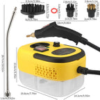Heavy Duty 2800W Steam Cleaner Yellow-AU 105°C High-Pressure Cleaning for Home & Auto