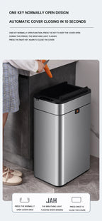 15L Smart White Trash Bin with Automatic Lid