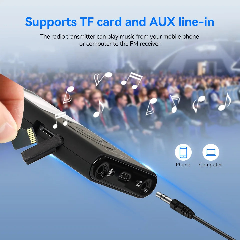 15-Receiver FM Wireless Audio Tour Guide System Portable