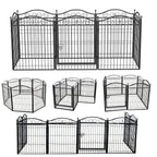Portable 8-Panel Dog Playpen with Lockable Gate for Indoor and Outdoor Spaces Black