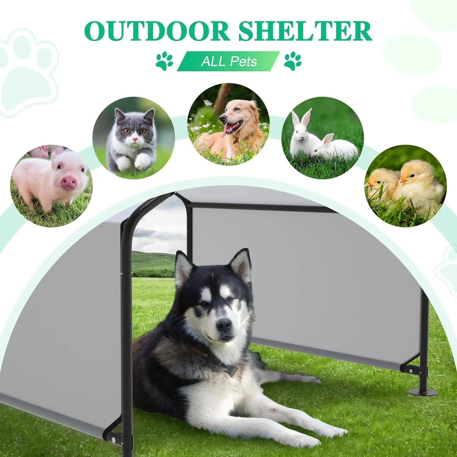 Foldable Outdoor Dog Tent – Waterproof Oxford Fabric, Black-S