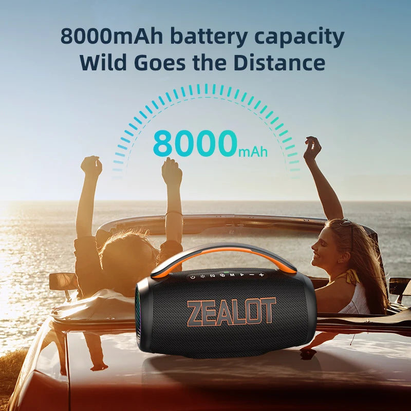 Rechargeable 60W Outdoor Bluetooth Speaker in Black Finish