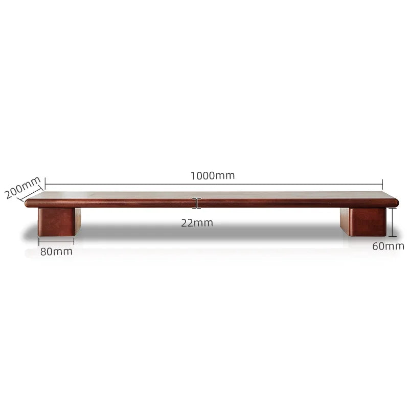 100cm Wooden Desktop Monitor Stand with Storage Shelf