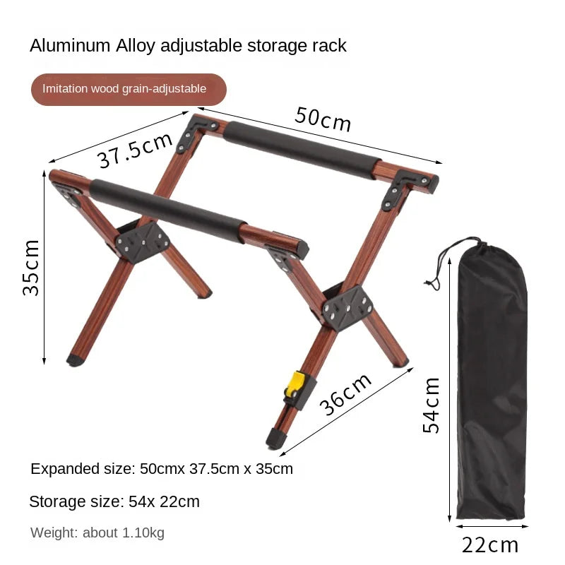 Folding Ice Bucket Rack Compact Aluminum Stand for Travel, BBQs, Trekking & Outdoor Entertaining