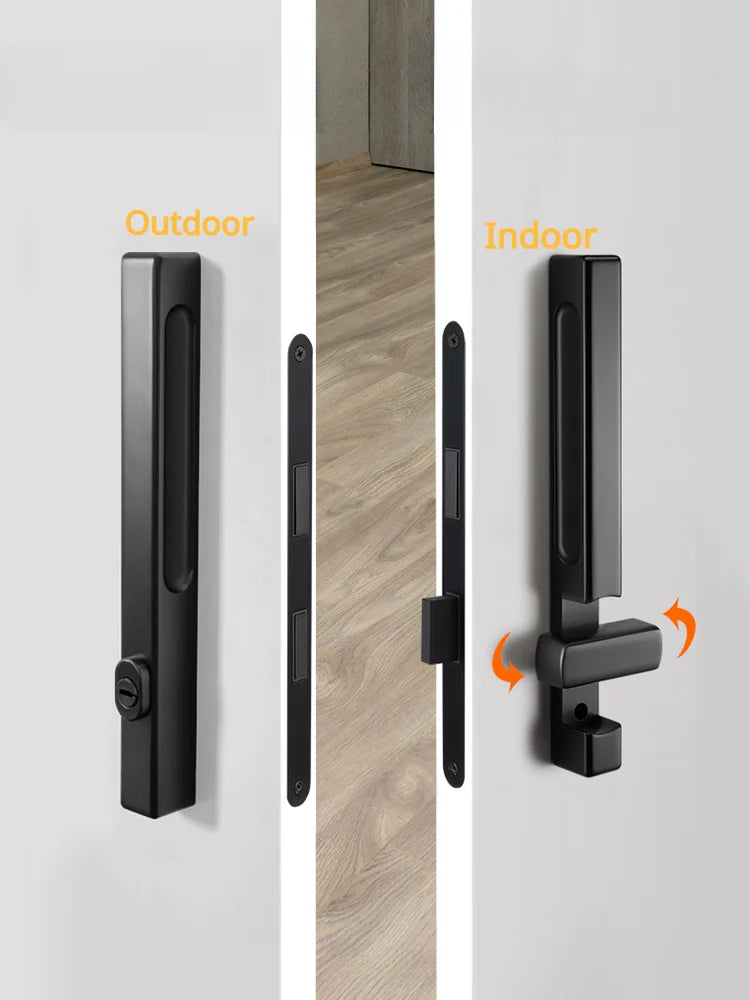 Silent Indoor Sliding Door Lock for Bedroom & Living Room, Key Included