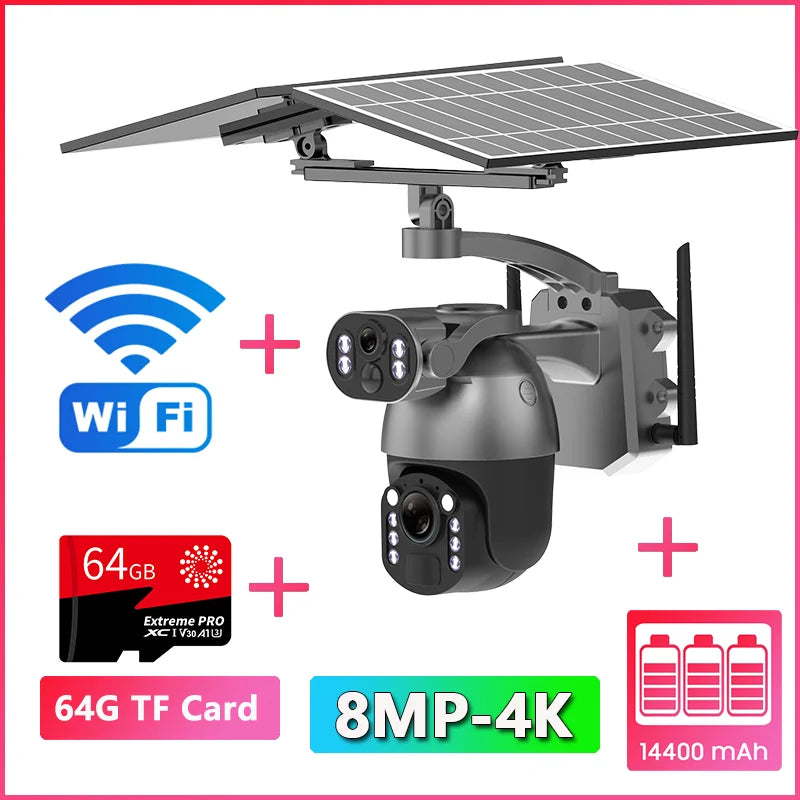 8MP 50x Zoom Solar Wireless Outdoor Security Camera