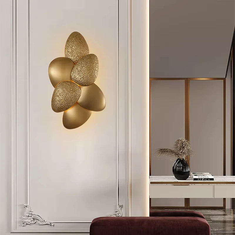 Gold Plated LED Wall Light Warm Glow for Home