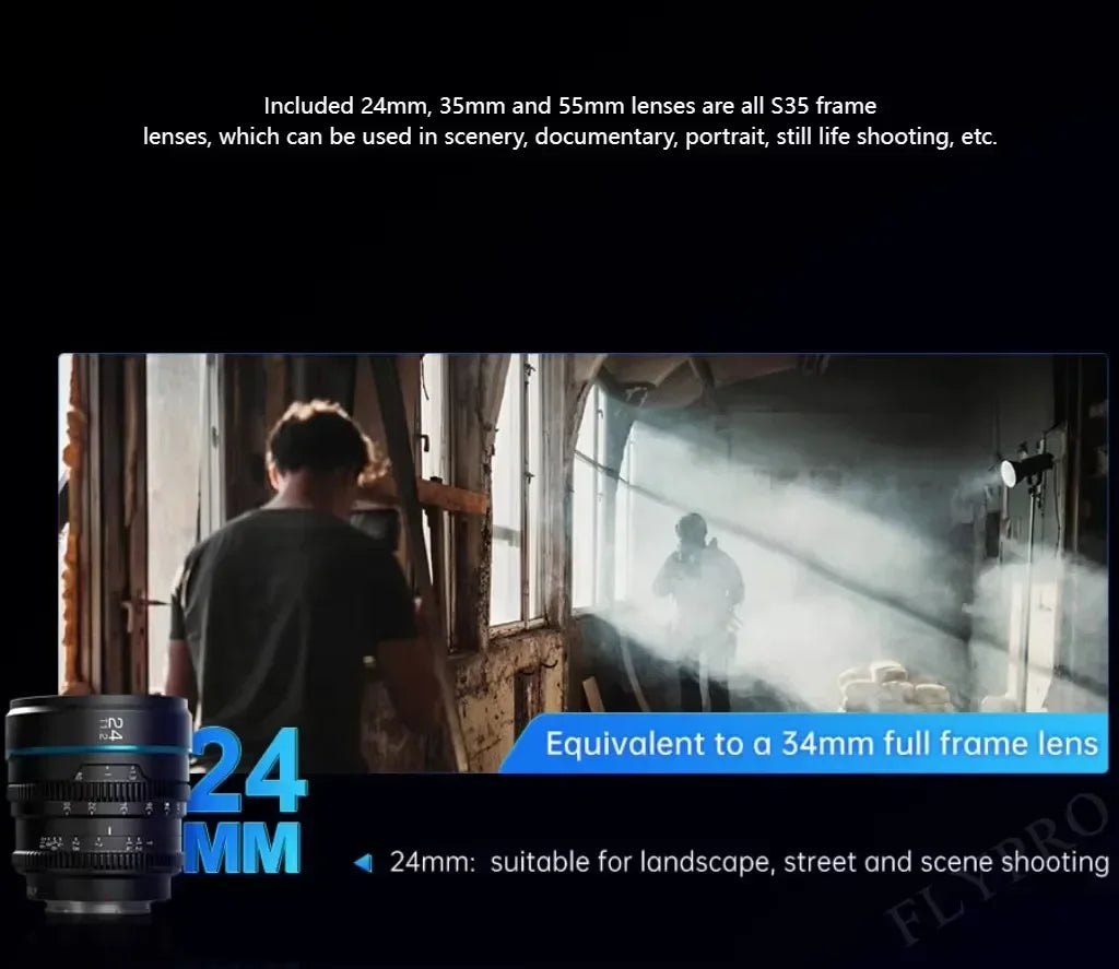 16mm T1.2 Black Cine Lens for Full Frame Cameras
