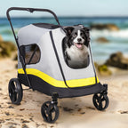 Foldable Dog Stroller with 4 Wheels – Portable Travel Carrier for Medium to Large Pets