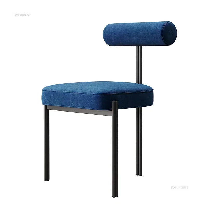 Blue Leisure Dining Chair with Backrest Ideal for Home Use