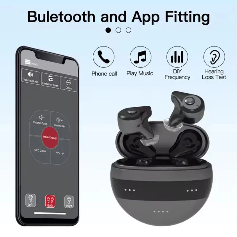 Rechargeable Bluetooth Hearing Aid with Noise Cancellation
