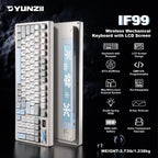 Wireless Mechanical Gaming Keyboard with Smart LCD Display White