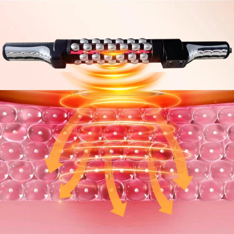 Heated Red Light Body Massager with 360° Roller – AU Adapter