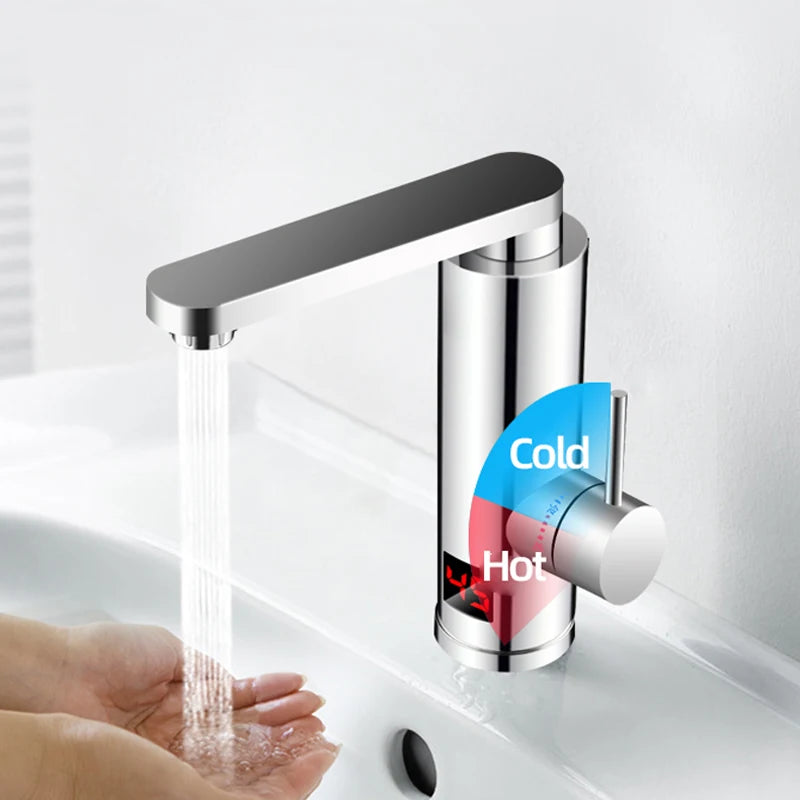 3000W Electric Instant Hot Water Tap – Tankless Faucet with Digital Temp Display for Kitchen & Bathroom