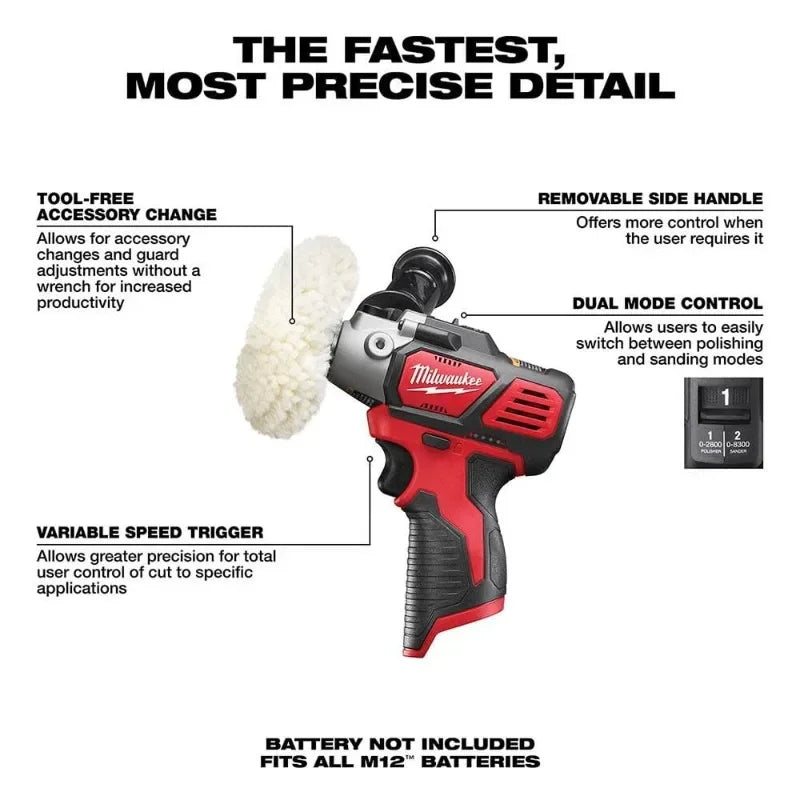 12V Dual-Mode Polisher Sander with Accessories Compatible with M12 battery