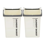 2-Pack Stackable Laundry Baskets with Handles – Multipurpose Storage – Ivory