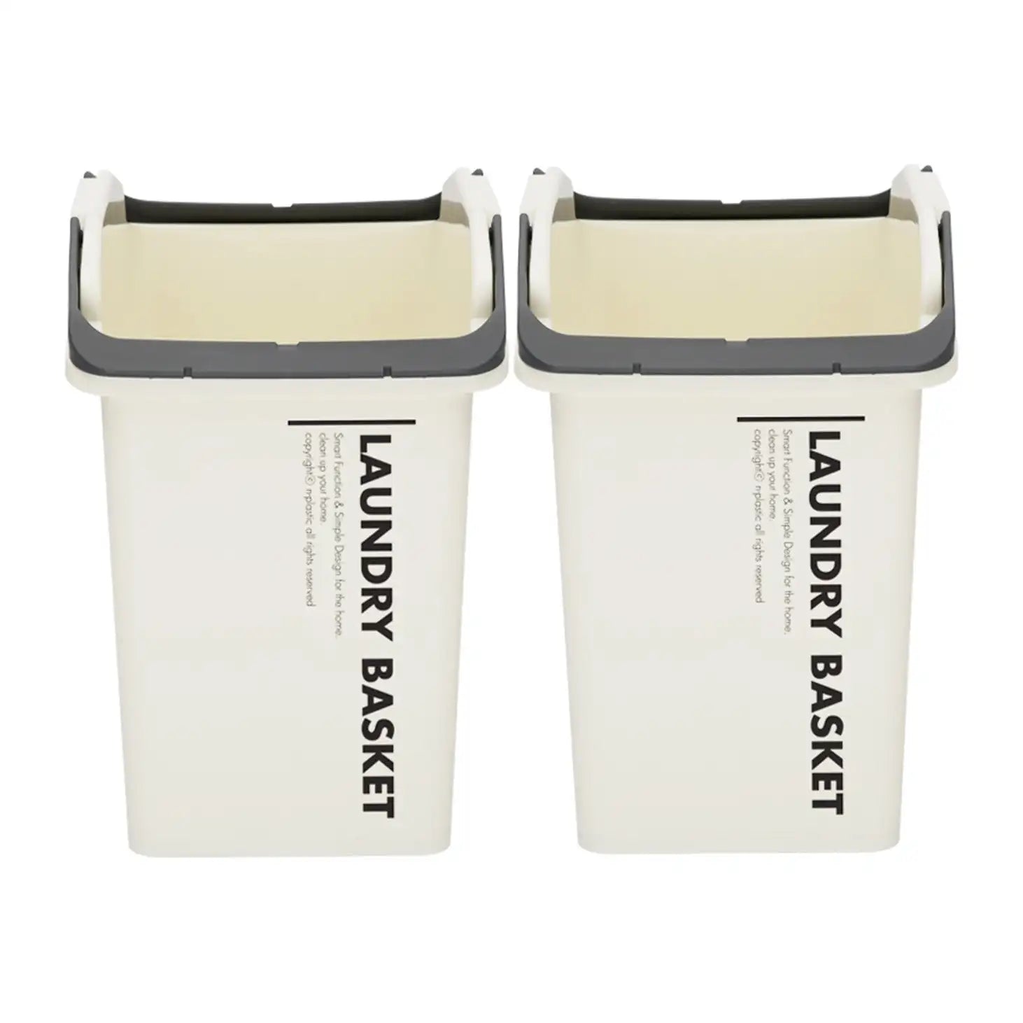 2-Pack Stackable Laundry Baskets with Handles – Multipurpose Storage – Ivory
