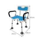 Height Adjustable Shower Seat with Armrests – Lightweight Aluminium Bath Stool