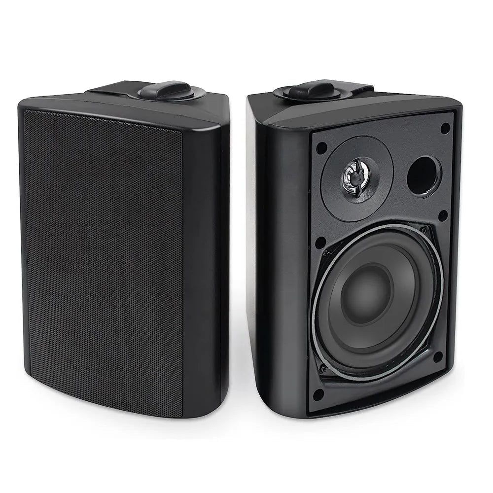 Heavy Duty 200W Waterproof Outdoor Speakers 4" 2-Way Wall Mount Set with Brackets 12V