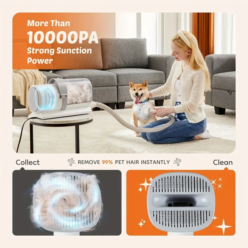 White Pet Grooming Vacuum for Dogs and Cats  5 in 1