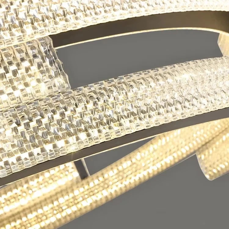 100cm Dimmable Gold Crystal Pendant Light with Remote