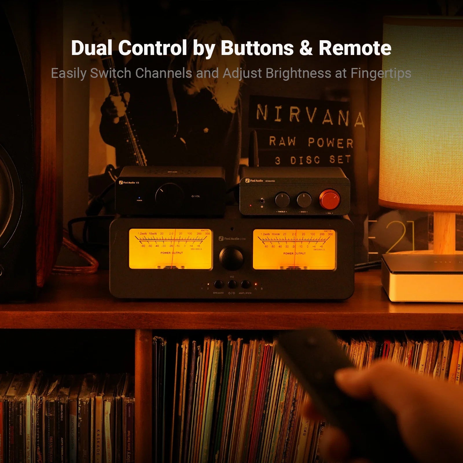 2-in-2 Out Amplifier Speaker Switch with VU Meters