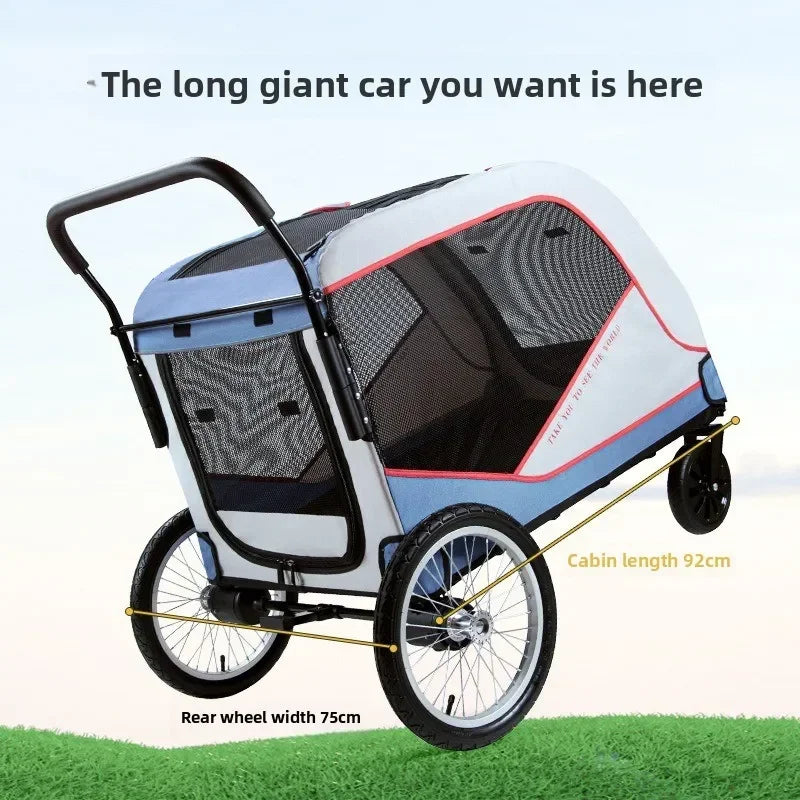 Portable 4-Wheel Pet Stroller & Travel Carrier for Dogs and Cats Foldable, Breathable, Heavy Duty