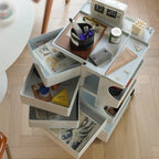 Rotating Storage Trolley with Wheels Multi-Layer Organizer Cabinet for Home & Salon