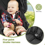 Lightweight Foldable Travel Stroller with Stainless Steel Frame for Ages 0-6Y