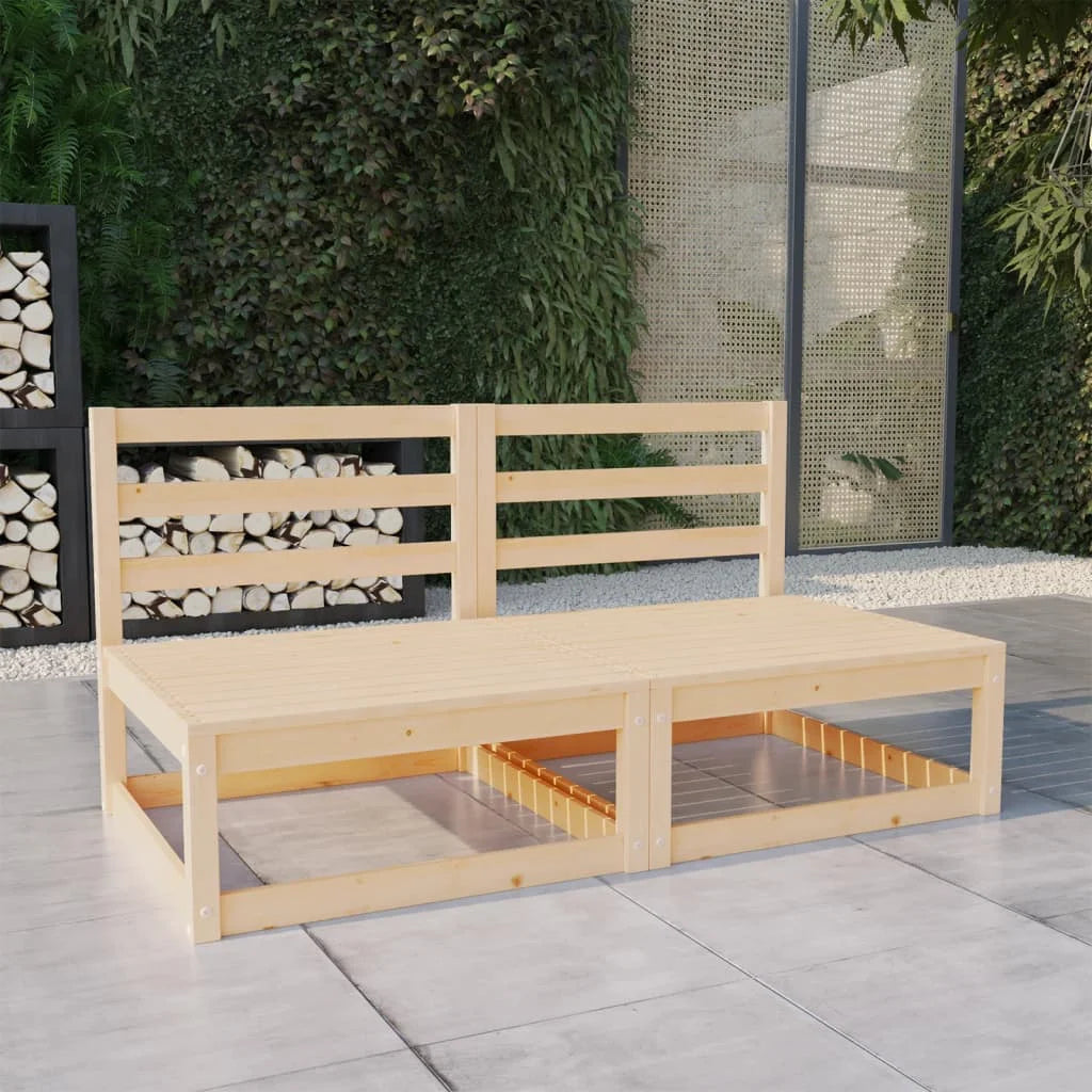 2-Seater Outdoor Sofa Lounge – Solid Pinewood, Modular, 70cm Wide