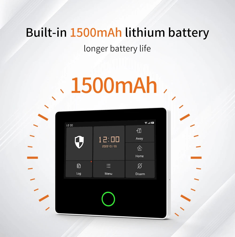 Wireless Smart Home Alarm System with Touch Screen, Built-in Siren and App Control