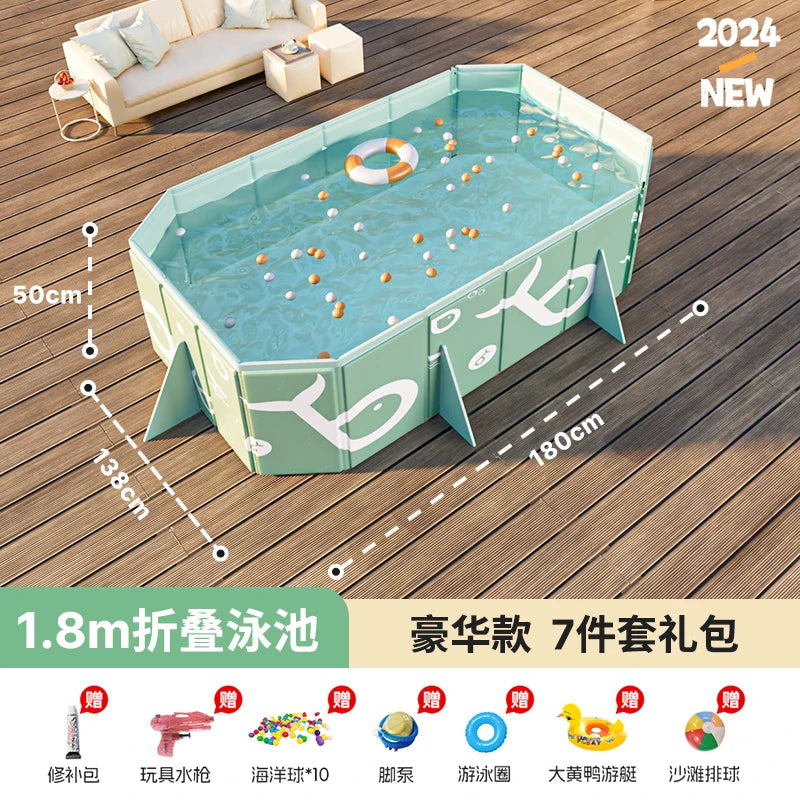Portable XL Swimming Pool Easy Setup, Inflatable & Foldable Design for Outdoor Use